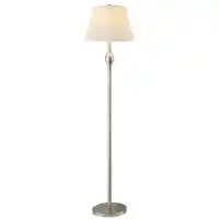 Coaster Griffin Brushed Nickel Floor Lamp with White Shade
