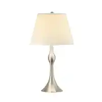 Coaster Griffin Brushed Nickel Table Lamp with White Shade