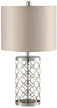 Coaster Quatrefoil Table Lamp with Round Beige Shade (blemish)