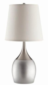 Coaster Silver Table Lamp with Round White Shade
