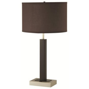 Coaster Slender Black & Brushed Nickel Table Lamp with Round Black Shade