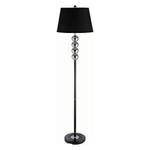 Coaster Stacked Crystal Floor Lamp with Round Black Shade
