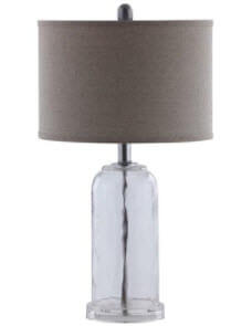 Coaster Clear Glass Table Lamp with Round Drum Shade