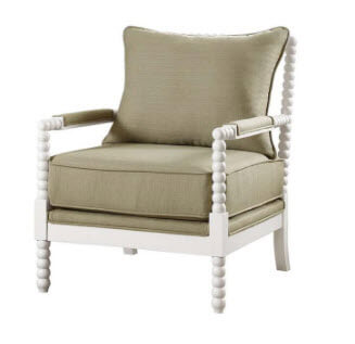 Coaster Beige & White Accent Chair (blemish)