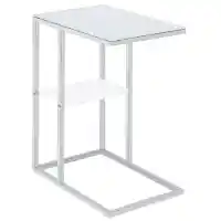 Coaster White & Silver Snack Table