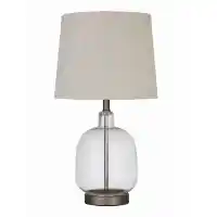 Coaster Clear Glass & Brushed Nickel Table Lamp