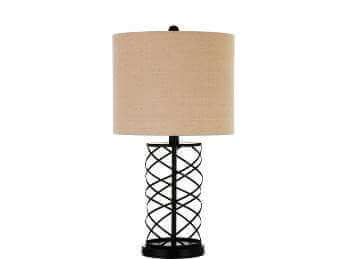 Coaster Spirals Table Lamp with Round Beige Shade