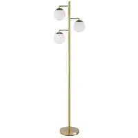 Coaster Gold Floor Lamp with 3 White Spheres