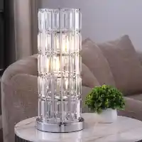 Coaster Silver with Crystals Uplight Table Lamp