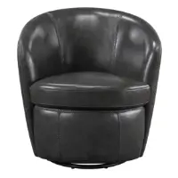 Homelegance Tanner Charcoal Top Grain Leather Swivel Chair