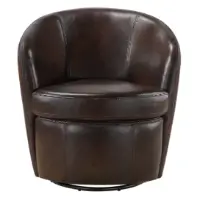 Homelegance Tanner Dark Brown Top Grain Leather Swivel Chair