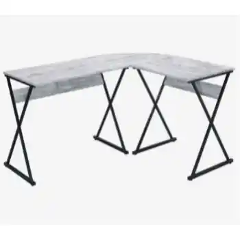 Acme Distressed White L-Shaped Desk