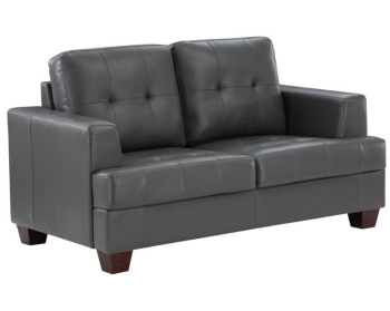 Homelegance Hinsall Grey Faux Leather Loveseat