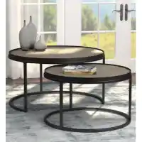 Coaster Weathered Elm Nesting Coffee Table Set