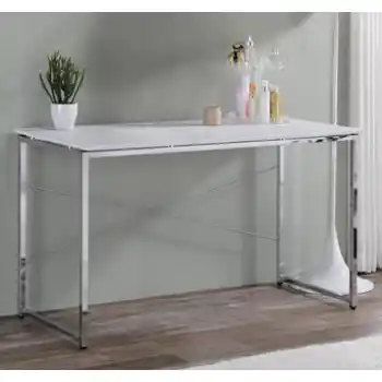 Acme White & Silver Writing Desk