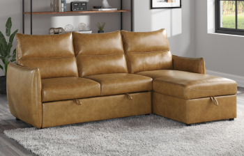 Homelegance Delilah Light Brown Reversible Sofa Chaise with Sleeper & Storage