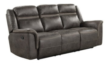 Homelegance Boise Brown Microsuede Reclining Sofa with Drop-Down Console