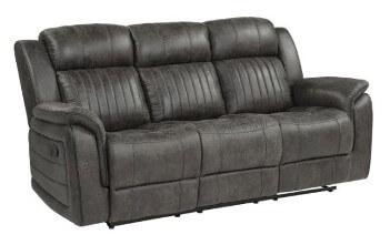 Homelegance Center Charcoal Microsuede Reclining Sofa
