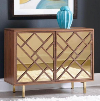 Coaster Natural & Gold Accent Cabinet