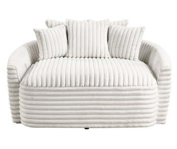 Homelegance Lux Light Beige Oversized Chaise with 5 Pillows & USB Ports