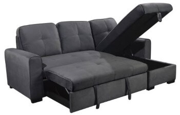 Homelegance Magnus Gray Sectional with Sleeper, Storage & Right-Hand Chaise