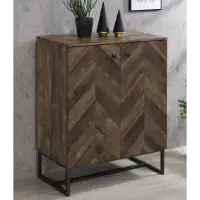 Coaster Carolyn Herringbone Rustic Oak Accent Cabinet