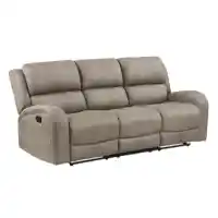 Homelegance Pagosa Light Brown Microsuede Reclining Sofa