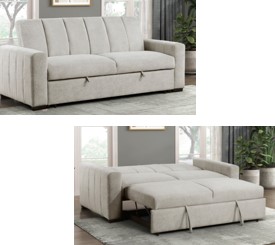 Homelegance Light Silver Fabric Pull-Out Sleeper Sofa