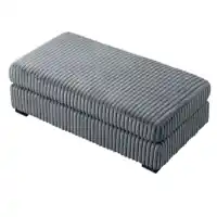 Homelegance Warwick Rectangular Plush Grey Ottoman