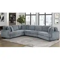 Homelegance Warwick Plush Grey 4-Piece Sectional