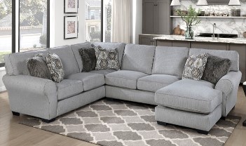 Homelegance Kieran Grey Chenille 2-Piece Sectional with Right-Hand Chaise