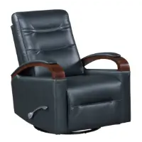 Homelegance Margot Navy Blue Faux Leather Swivel Glider/Recliner