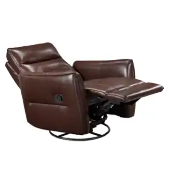 Homelegance Thomas Rich Brown Leather Swivel Glider/Recliner