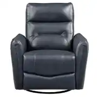 Homelegance Thomas Dark Blue Leather Swivel Glider/Recliner