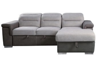 Homelegance Alfio Beige Two-Tone Sectional with Sleeper & Storage