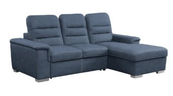 Homelegance Alfio Blue Sectional with Sleeper & Storage