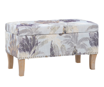 Powell Stephanie Leaf Print Storage Ottoman