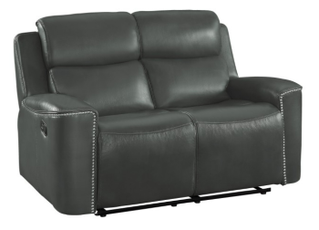 Homelegance Altair Grey Faux Leather Reclining Loveseat