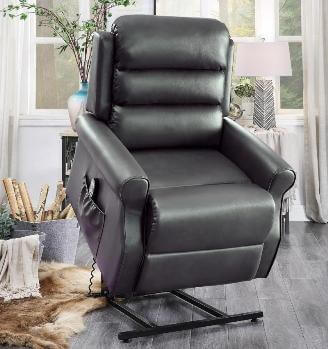 Homelegance Grey Faux Leather Lift Chair with Heat & Massage