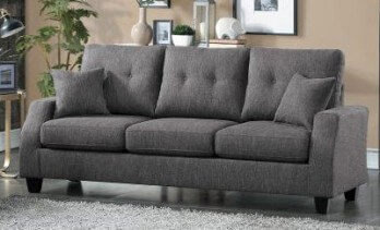 Homelegance Vossel Charcoal Fabric Sofa