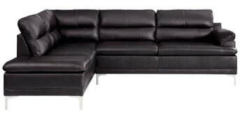 Homelegance Soyer Dark Brown Faux Leather Sofa with Chaise