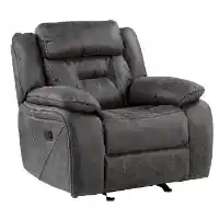 Homelegance Amite Grey Polished Microsuede Recliner