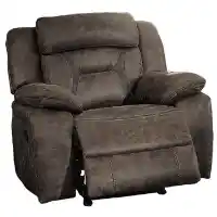 Homelegance Amite Dark Brown Polished Microsuede Recliner