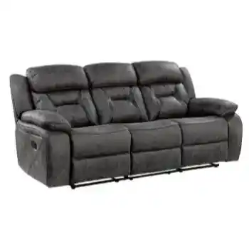 Homelegance Amite Grey Polished Microsuede Reclining Sofa 