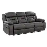 Homelegance Amite Grey Polished Microsuede Reclining Sofa