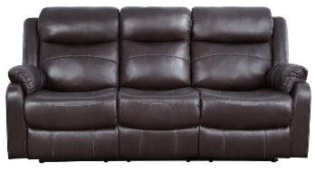 Homelegance Yerba Dark Brown Microsuede Reclining Lay-Flat Sofa with Drop-Down