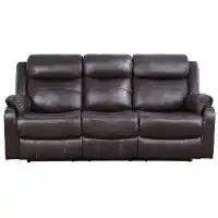 Homelegance Yerba Dark Brown Microsuede Reclining Sofa with Drop-Down