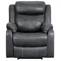 Homelegance Yerba Charcoal Microsuede Recliner