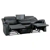 Homelegance Yerba Charcoal Microsuede Reclining Lay-Flat Sofa with Drop-Down