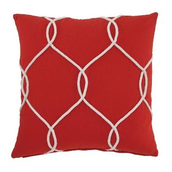 Ashley Red Throw Pillows with White Rope Accents (set of 2)